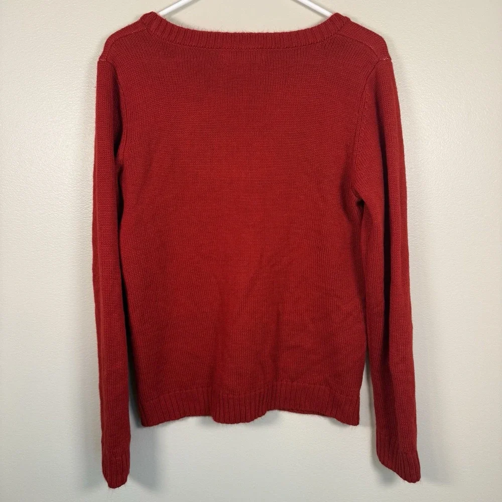 Carolyn Taylor Winter Sweater Womens Large Red White Winter Snowman Long Sleeves - Picture 3 of 9
